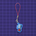 Godliath G1 Alt Mode acrylic phone charm featuring a blue and red truck design with a red cord strap.
