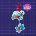 Godliath ES MegOp Airlift linked acrylic charm with red heart clasp, featuring Season 3 character art and epoxy layer.