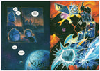 Godliath Peace & Love on Planet Earth artbook featuring colorful Earthspark MegOp comic panels and sketches.
